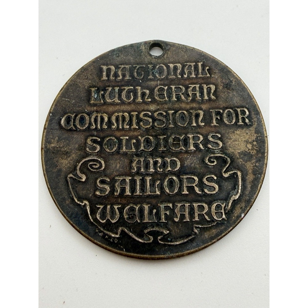 Vintage Medallion National Lutheran Commission Soldiers Sailors Welfare Medal - Picture 3 of 4